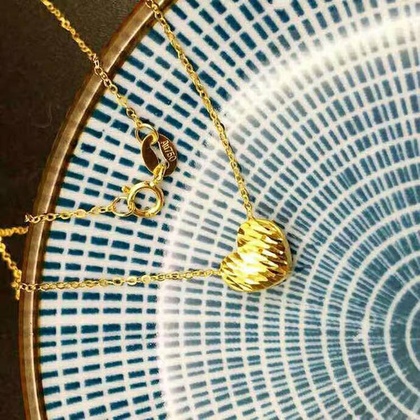 Genuine Necklace set 18K gold solid AU750 stamped gold fine chain