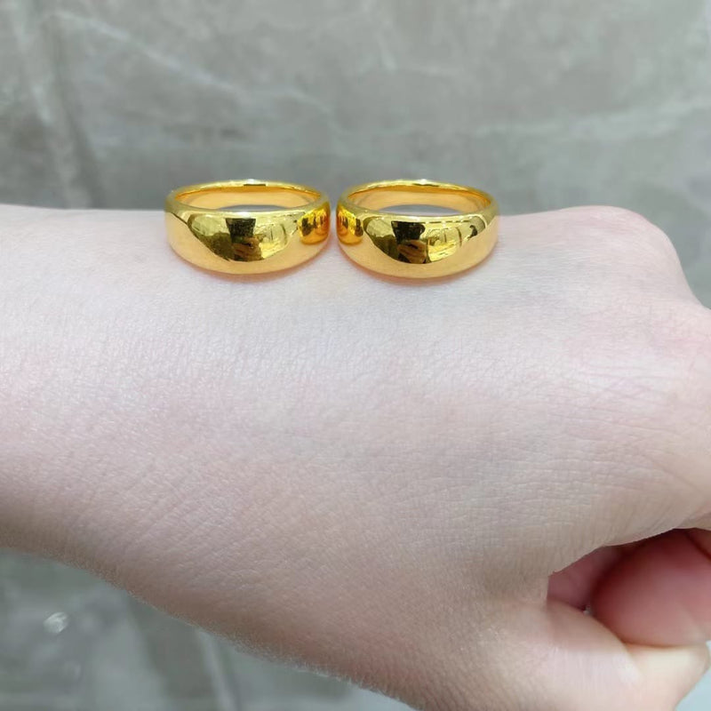 24k Pure Gold Rings For Women 999 Real Gold Ring Wedding Rings Gold Jewelry  Finger Rings Simple Rings - Rings - AliExpress