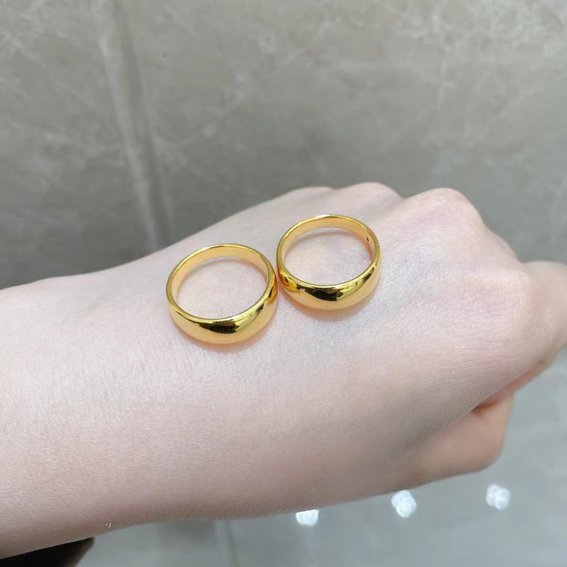 24k solid gold 99.99 pure gold handcrafted unisex round 1.5mm band ring. |  eBay
