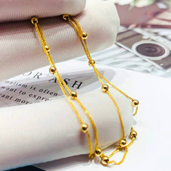 Authentic 18-karat gold small ball bracelet, Au750 seal, 75% gold, 18k gold balls, 18K rose gold gold, rose gold beads