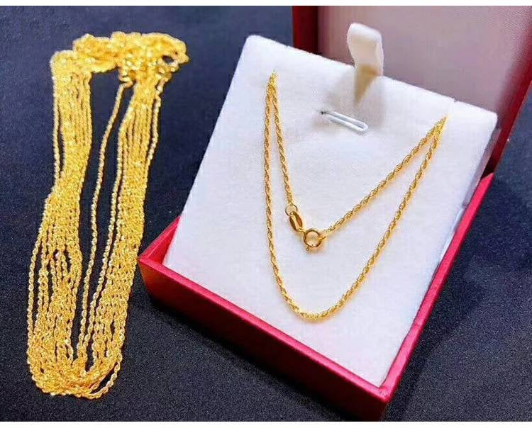 Genuine 18K gold solid rope chain,  Au750 stamped, 75% of gold, Real K gold,  45CM long 18 inches, necklace