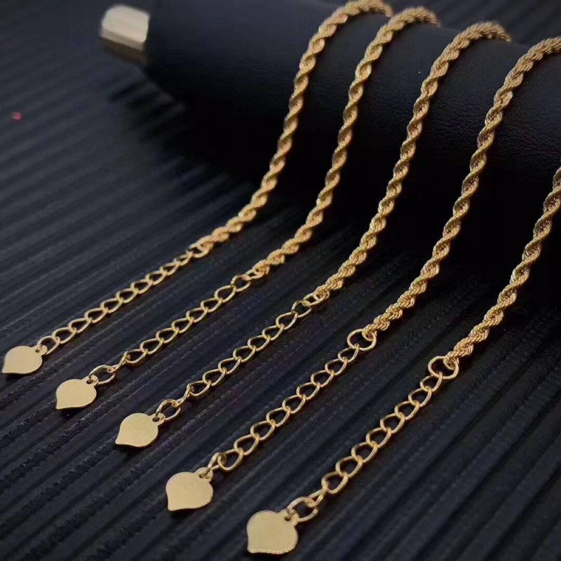 Genuine 18K gold solid bracelet, Au750 stamped gold, 75% of gold rope twist, cord, chain bracelet, 18K yellow gold,  adjustable