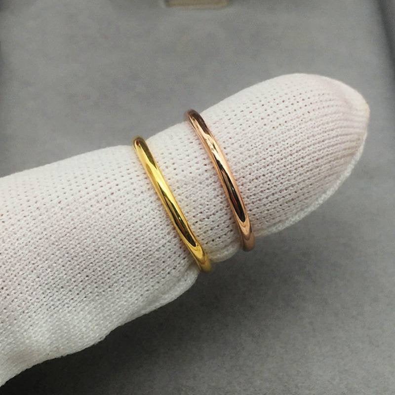 Genuine 18K gold solid ring, thin,  Au750 gold, 75% of gold, real K gold, fine slim ring, for men, women, gifts for loved ones