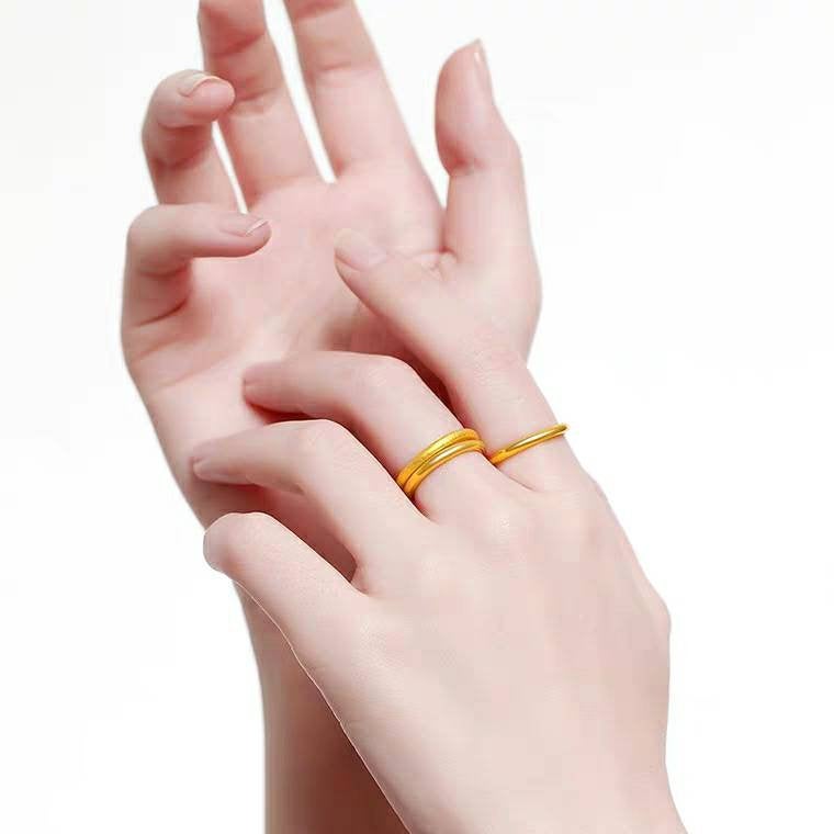 Vivid Matt 999 Pure Gold Ring | SK Jewellery
