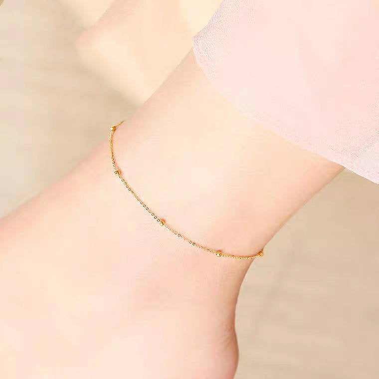 Buy 18k Gold Anklet, 10 Length, Anklet With Chain, Gold Anklet, Gold Anklet  Bracelet, Gold Ankle Bracelet, Dainty Gold Anklet, Anklets for Wome Online  in India - Etsy