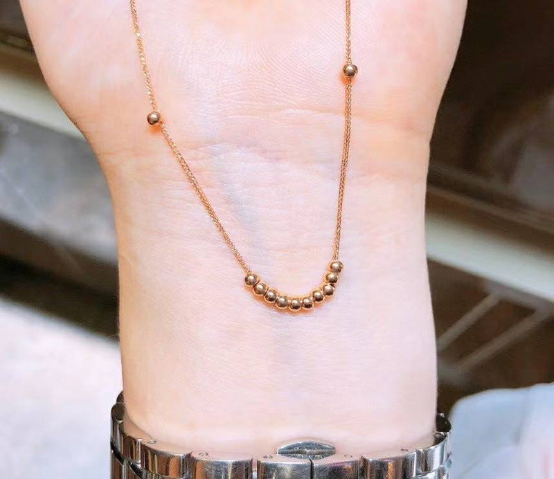 Matte Gold Long Bead Chain Necklace | ERICA ZAP DESIGNS