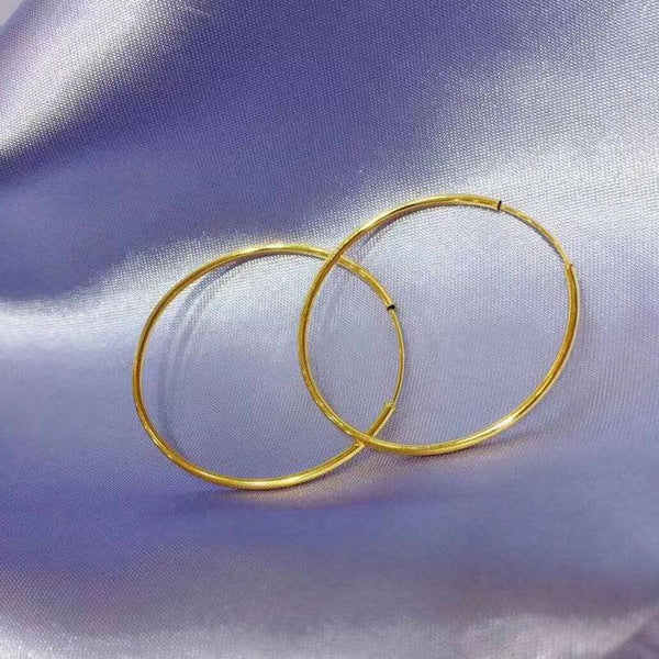 Genuine 18K gold solid big  hoop earrings 30mm, Au750 gold , 75% of  gold earring, 18K rose gold earring big  hoops, 3cm in diameter