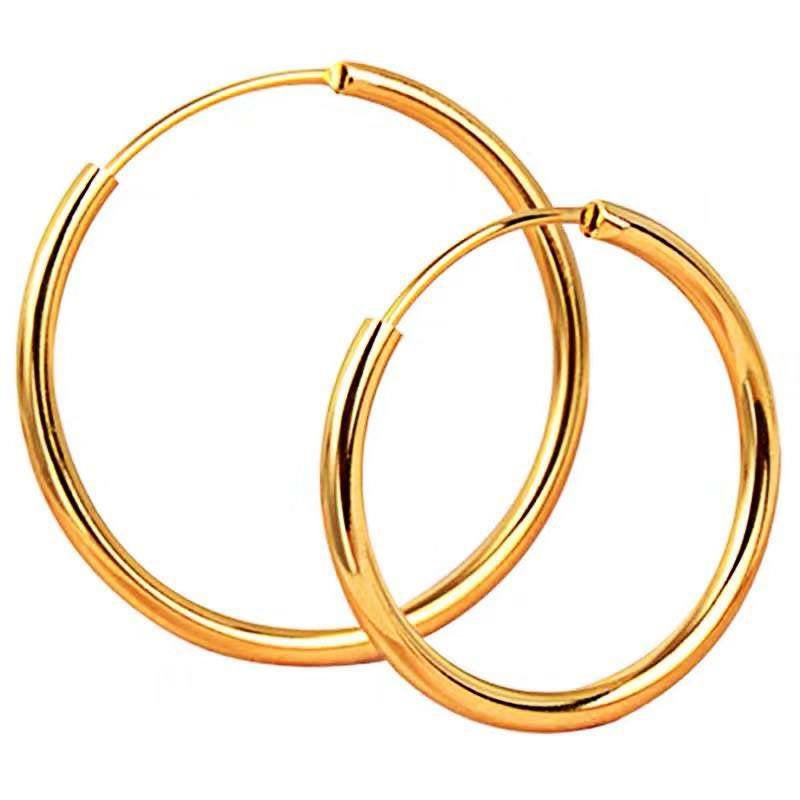 Genuine 18K gold solid big  hoop earrings 30mm, Au750 gold , 75% of  gold earring, 18K rose gold earring big  hoops, 3cm in diameter