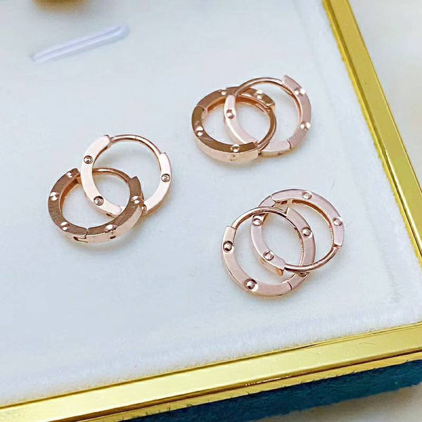 Genuine 18K gold solid band hoop earrings, dangle,  hoop earring Au750 gold, 75% of gold, band earring, 18K rose gold, Real K gold