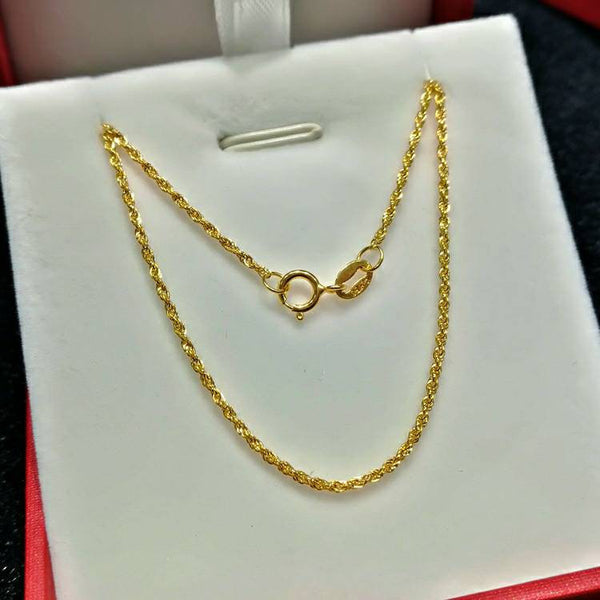 Genuine 18K gold solid rope chain,  Au750 stamped, 75% of gold, Real K gold,  45CM long 18 inches, necklace