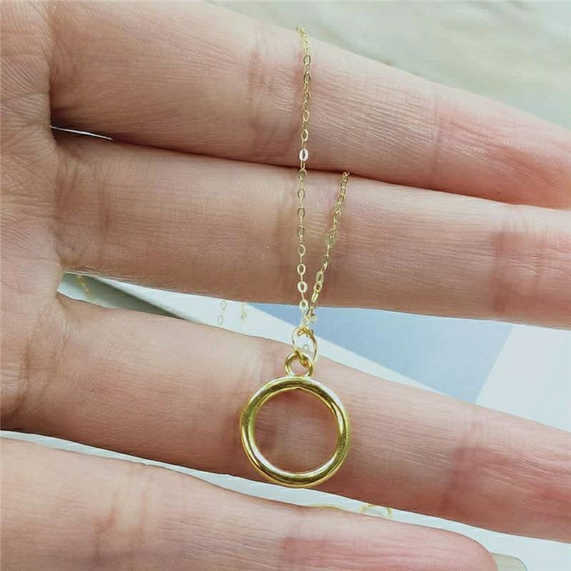 Genuine Pure gold 999 gold 24K gold hoop  Pendant charm +18K gold solid Au750 gold fine chain dainty necklace chain, 18K gold jewelry set