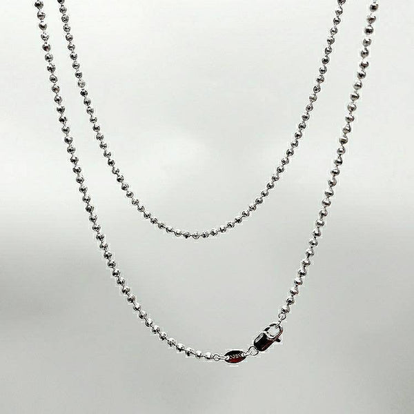 Necklace chain solid platinum Pt950 stamped platinum beaded chain, 2.5G ,40CM 16 inches small bead necklace with Lobster Clasp