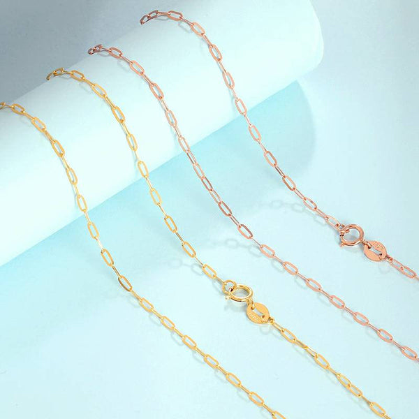 Necklace chain clip chain 18K gold solid,  Genuine Au750 stamped gold,  rose gold  yellow gold necklace,  40cm long 16 inches