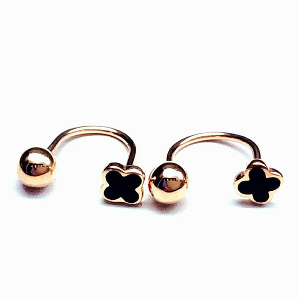 Screw back 18k gold solid minj clover earring studs. 18K gold Clover earring, 18K yellow gold,Au750 stamped, 75% of gold, 18K real gold, 0.9g