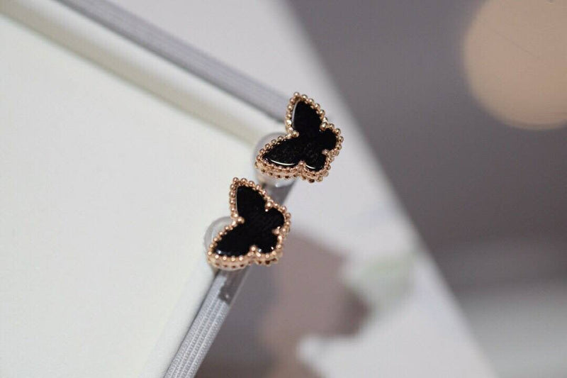 Genuine 18k gold solid butter earring studs. 18K gold butterfly earring, Au750 stamped,75% of gold, 18K agate, mother of pearl