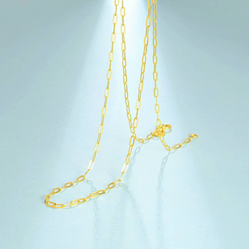 Necklace chain clip chain 18K gold solid,  Genuine Au750 stamped gold,  rose gold  yellow gold necklace,  40cm long 16 inches