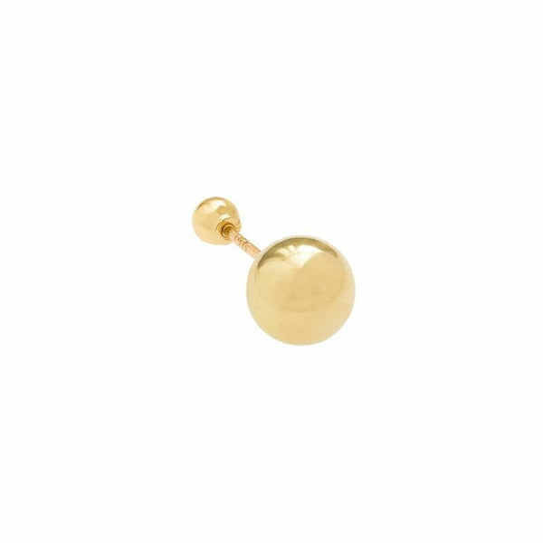 Genuine  18k gold solid double bead earring studs. 18K gold solid earring, 18K yellow gold, screw back earring