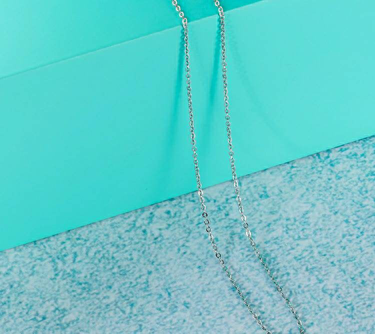 Solid platinum Necklace chain, Pt950 stamped platinum sparkle chain , 40CM, 16 inches real Platinum 950 necklace