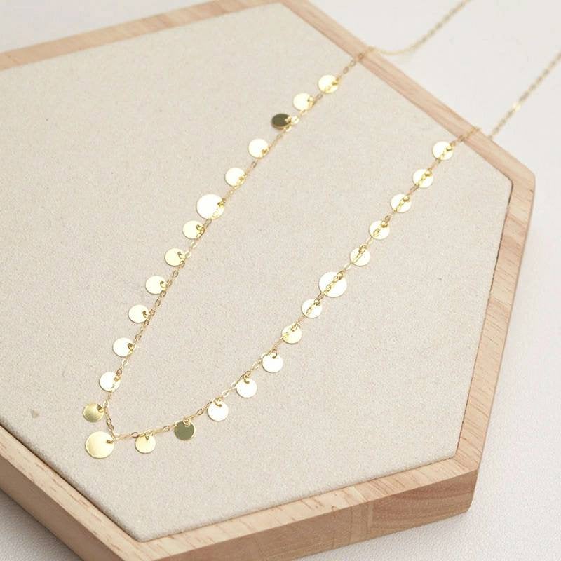 Genuine 18K gold solid dainty necklace, Au750 stamped, 75% of gold, na –  Spainjewelry